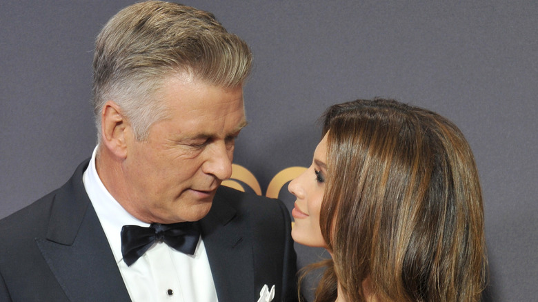 Alec Baldwin and Hilaria Baldwin look into each other's eyes