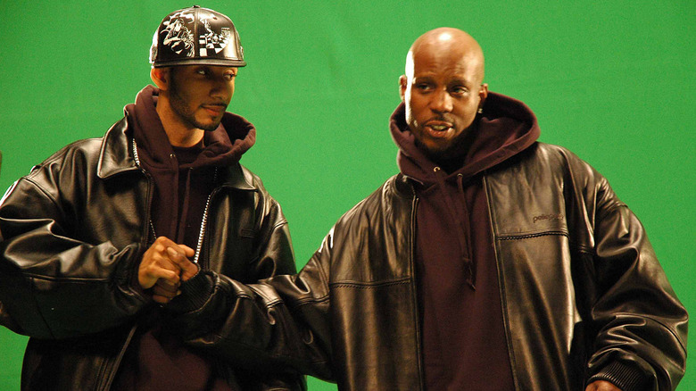 Swizz Beatz and DMX shaking hands