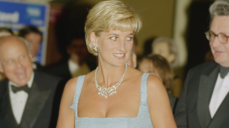 Princess Diana in blue dress