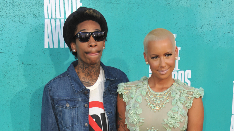 Amber Rose and Wiz Khalifa at event