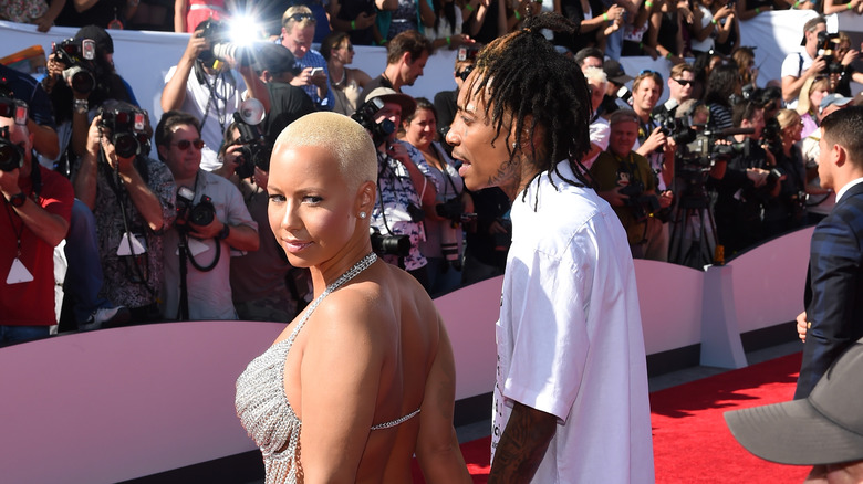 Amber Rose and Wiz Khalifa on red carpet