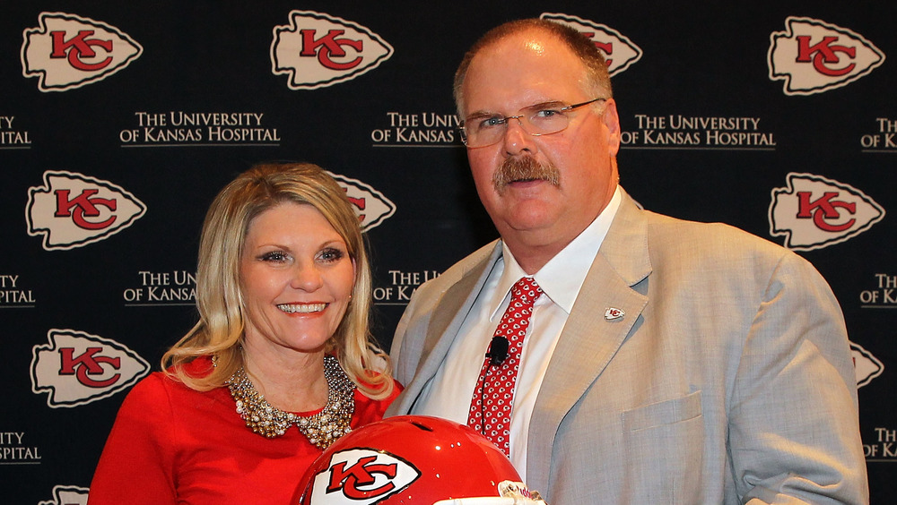 Andy Reid and Tammy Reid at a football event