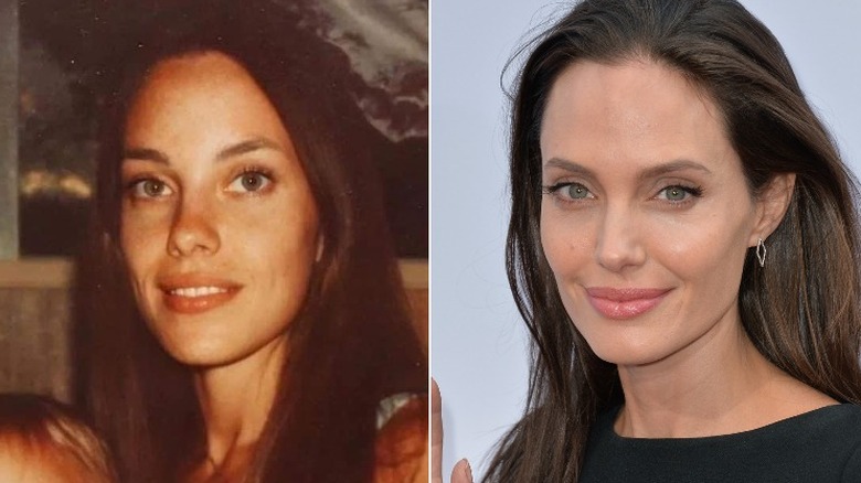 Young Marcheline Bertrand and Angelina Jolie comparison