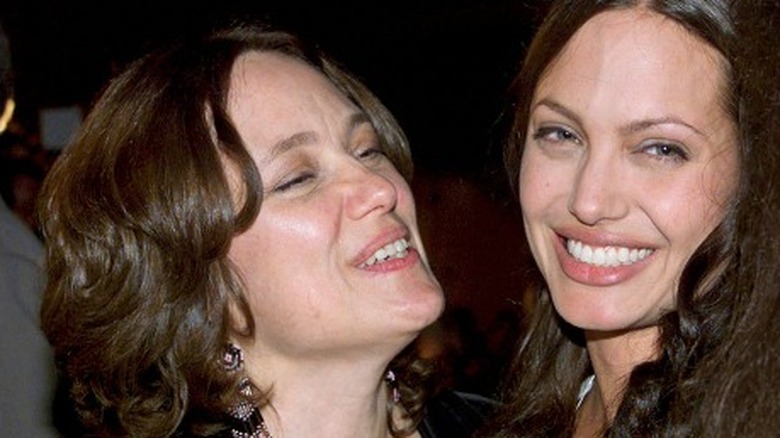 Angelina Jolie and her mom laughing