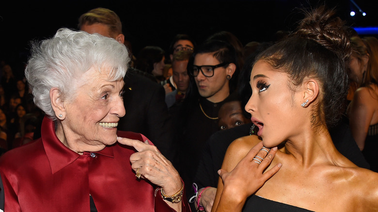 Ariana Grande and her grandmother posing