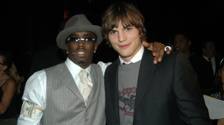 Ashton Kutcher and Sean "Diddy" Combs posing