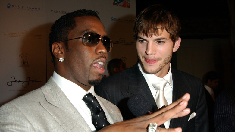 Ashton Kutcher and Sean "Diddy" Combs talking