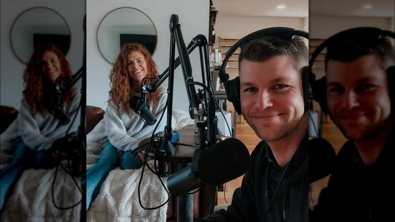 Audrey and Jeremy Roloff recording a podcast