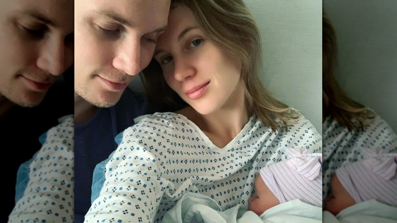 Barron and Tessa Hilton with new born baby