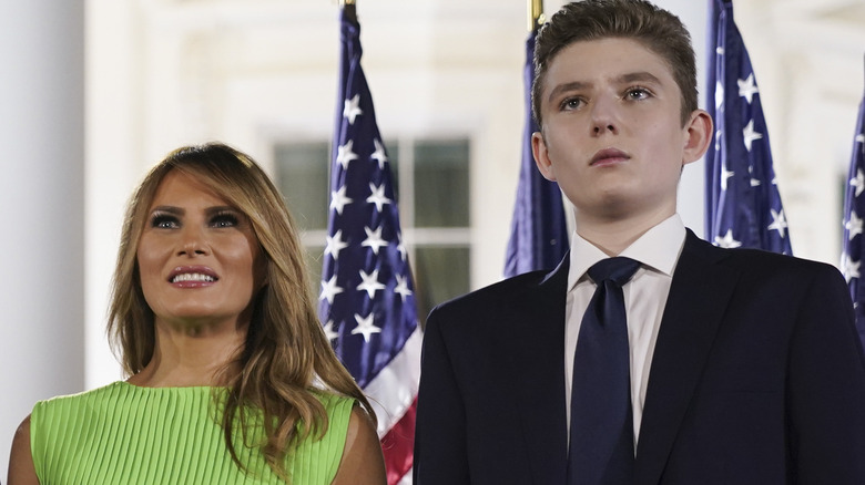 Melania and Barron Trump looking ahead