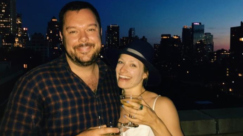 Michael Gladis and Beth Behrs on their 2016 engagement night