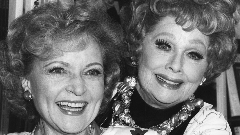 Betty White and Lucille Ball at book signing 1987