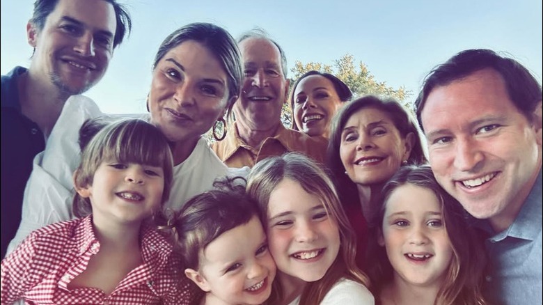 George W. and Laura Bush with their family