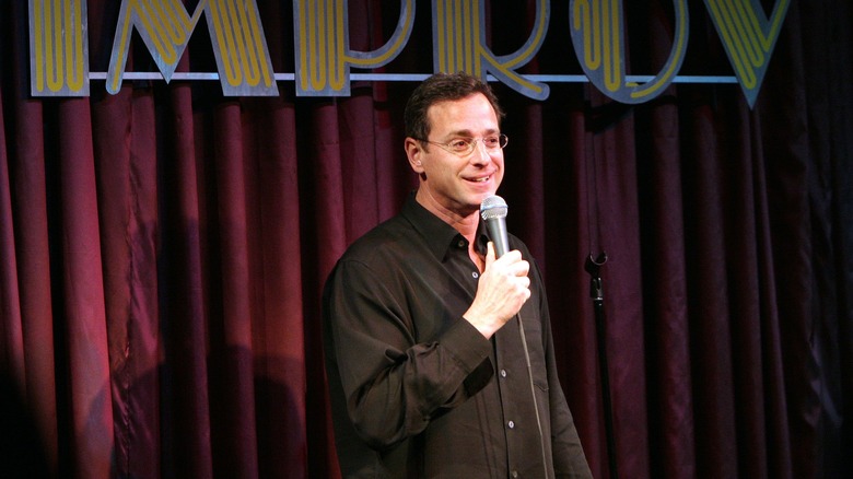 Bob Saget performing stand-up comedy