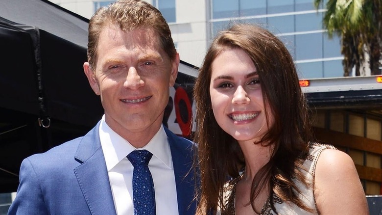 Sophie Flay and Bobby Flay taking a drive