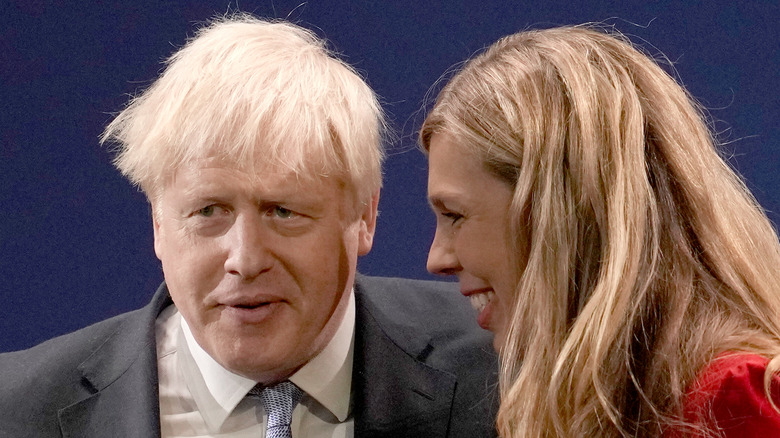 Boris and Carrie Johnson smiling