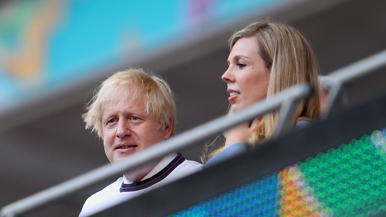 Boris and Carrie Johnson smiling 