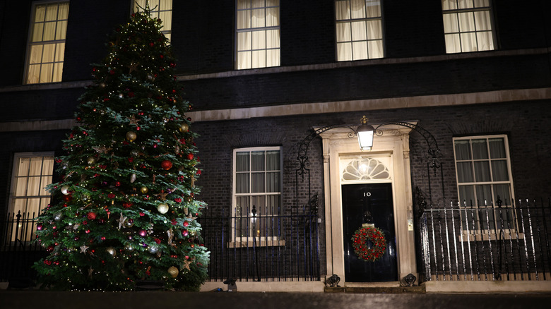 A Christmas tree outside Number 10 Downing Street