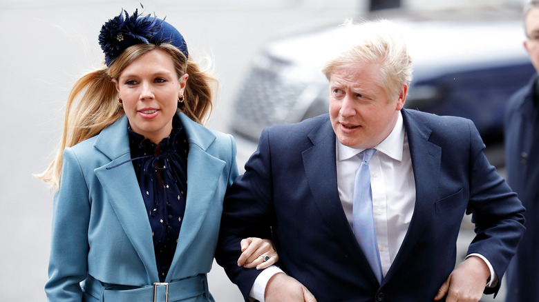 Carrie and Boris Johnson walking 