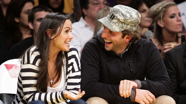 Isabella Brewster and Bradley Cooper at basketball game