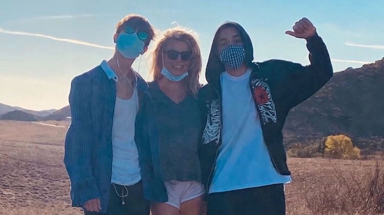 Britney Spears with her two sons 