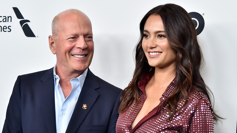 Bruce Willis and Emma Heming smiling