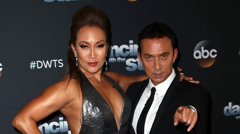 Bruno Tonioli and Carrie Ann Inaba smiling 