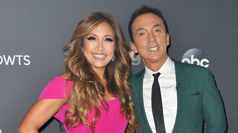 Bruno Tonioli and Carrie Ann Inaba smiling 