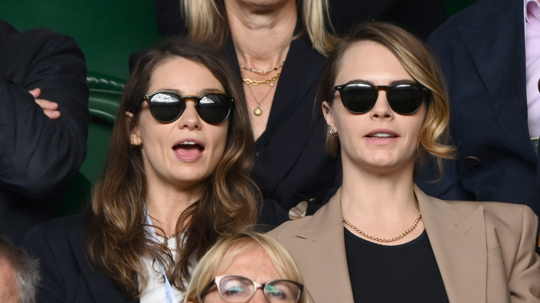 Minke and Cara Delevingne at Wimbledon