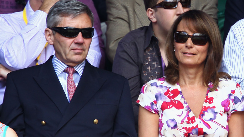 Michael and Carole Middleton watching a sporting event