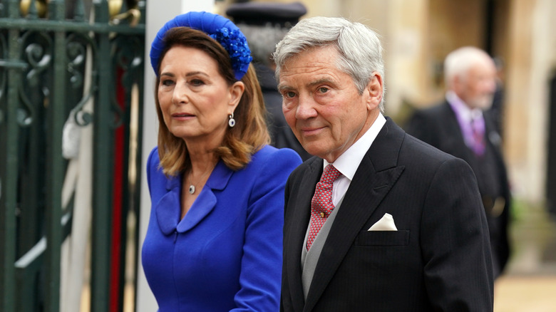 Michael and Carole Middleton walking together