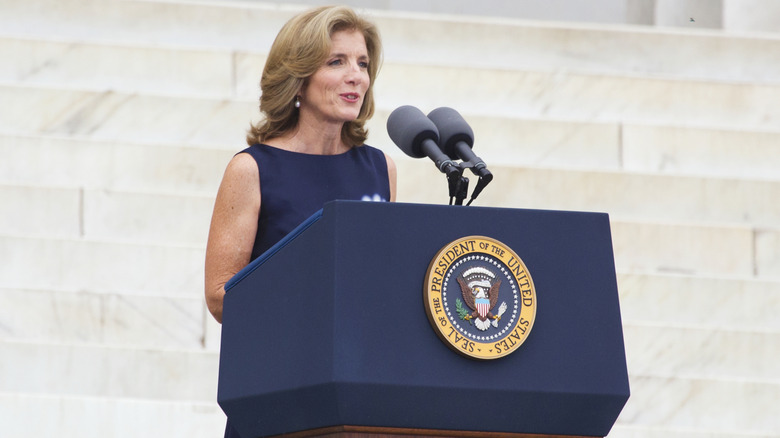 Caroline Kennedy delivering a speech