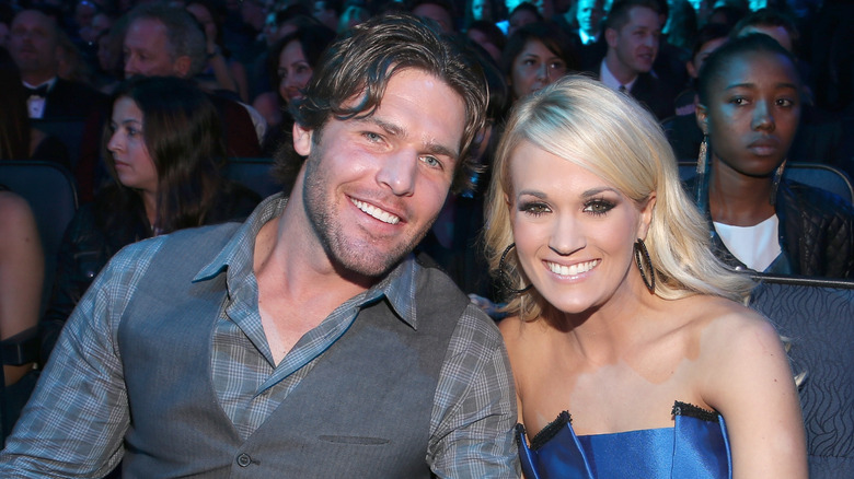 Mike Fisher, Carrie Underwood posing together