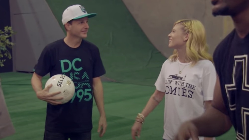 Rob Dyrdek and Chanel West Coast playing dodgeball