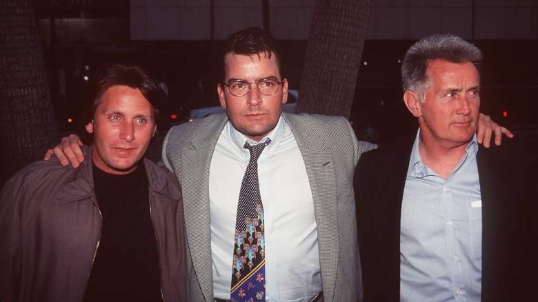 Emilio Estevez, Charlie Sheen, and Martin Sheen posing together