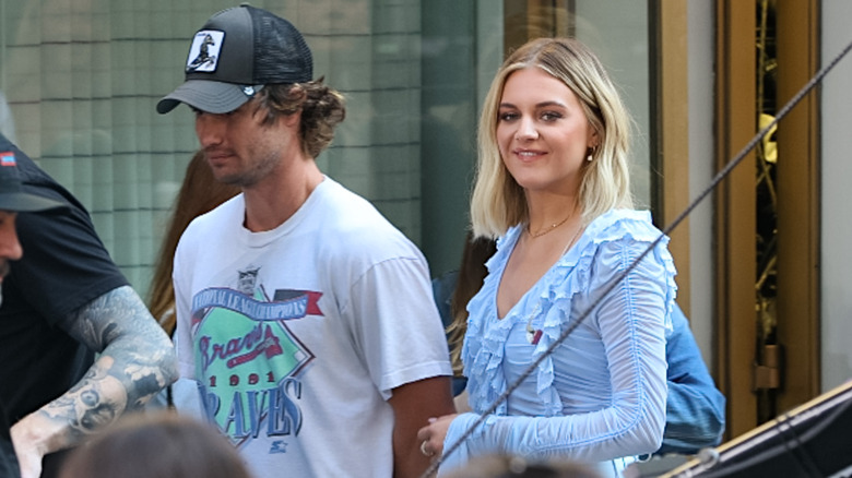 Chase Stokes, Kelsea Ballerini outside