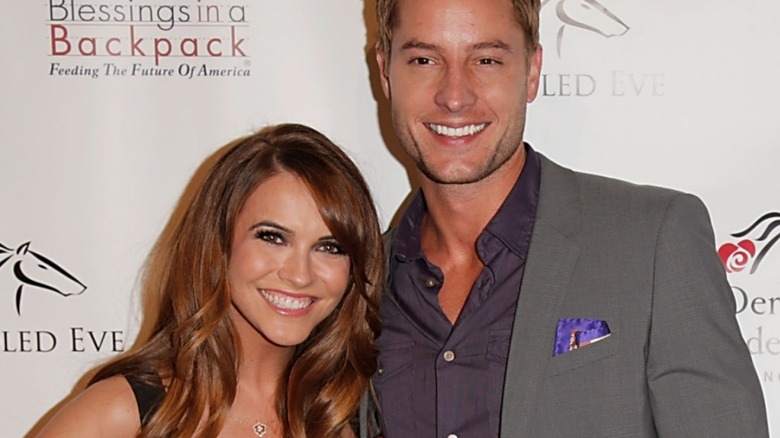 Chrishell Stause and Justin Hartley on red carpet