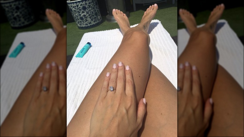 Chrishell Stause showing off her ring