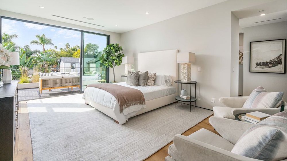 The master bedroom in John Legend and Chrissy Teigen's West Hollywood home