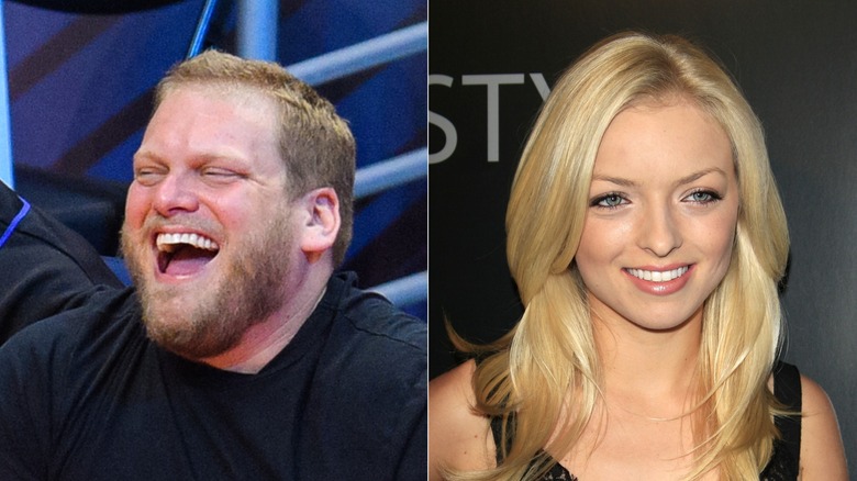 Split image of Jordan Feldstein laughing & Francesca Eastwood smiling