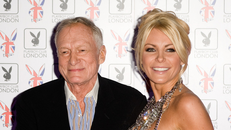 Crystal and Hugh Hefner at an event