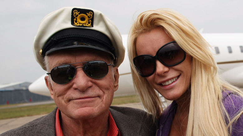 Crystal and Hugh Hefner at an event