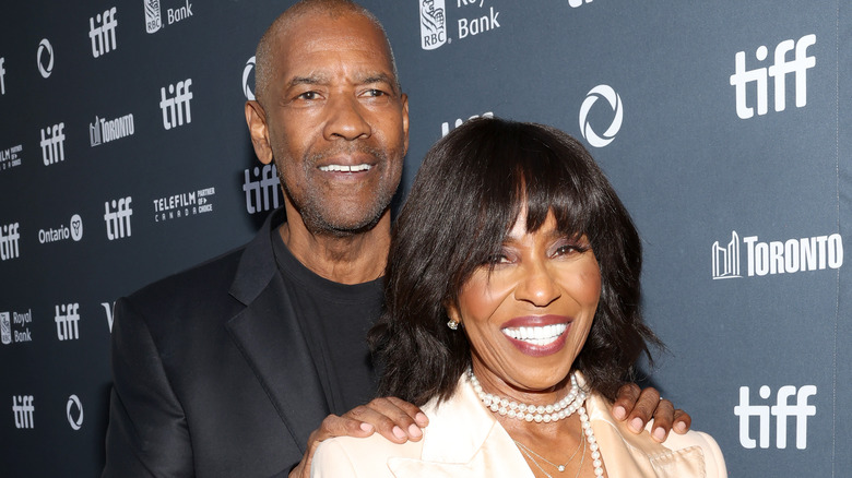 Denzel and Pauletta Washington smiling