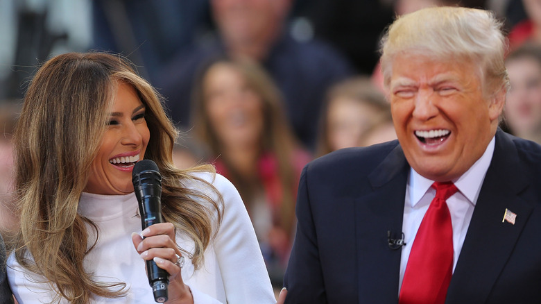 Donald and Melania trump laughing together