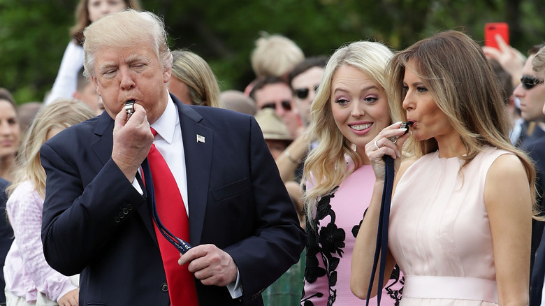 Donald, Tiffany, and Melania Trump