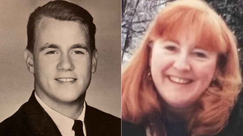 Split image of young Ed and Donna Kelce