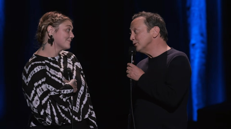 Elle King singing with her father Rob Schneider