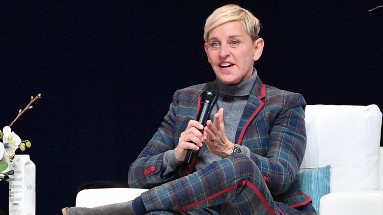 Ellen DeGeneres speaking  