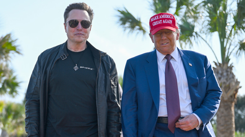 Elon Musk walks side-by-side with Donald Trump in 2024