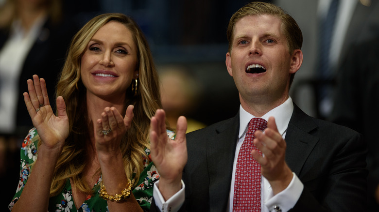 Lara and Eric Trump clapping in a photo